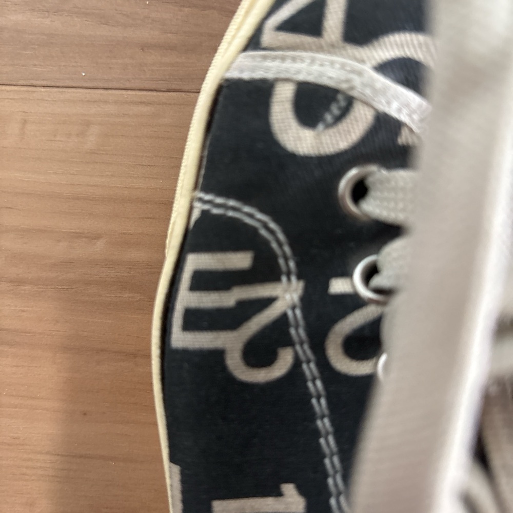 Chanel Black and Cream Canvas Sneakers - Picture 5 of 7